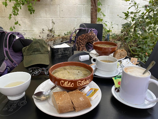 A Portugese meal eaten on a thru hike of the Camino. 