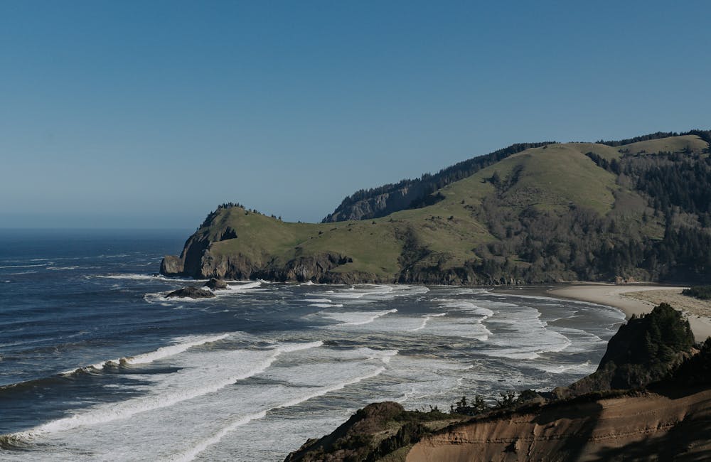 Ocean views of the Oregon coast on a clear day