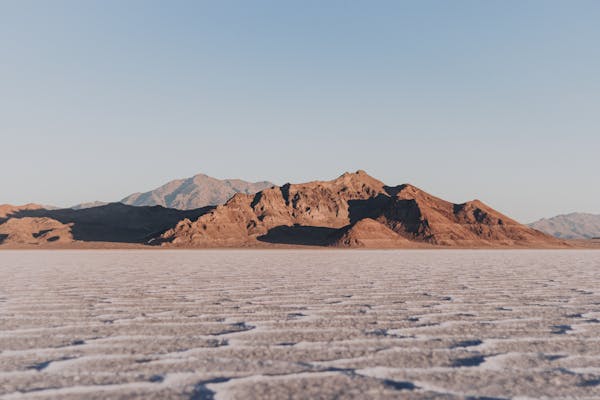 View of Bonneville Salt Flats in Utah.