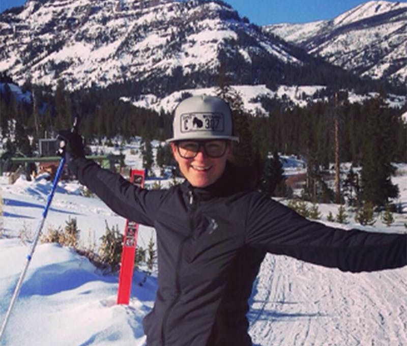 Parker Beatty enjoying a nice ski session