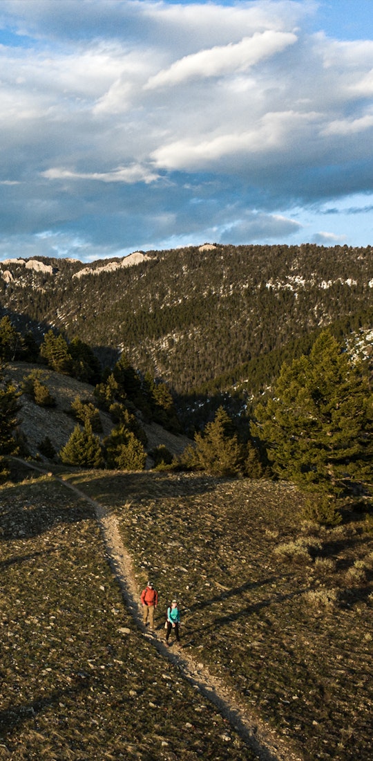 Hiking trail in the mountains on outskirts of Bozeman.