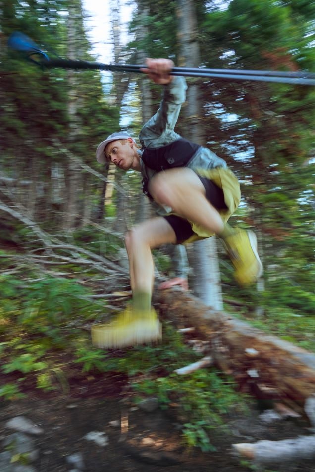 Otto Stephan tests out the Oboz Katabatic Wind on a fastest known time run through the trails of Montana. 