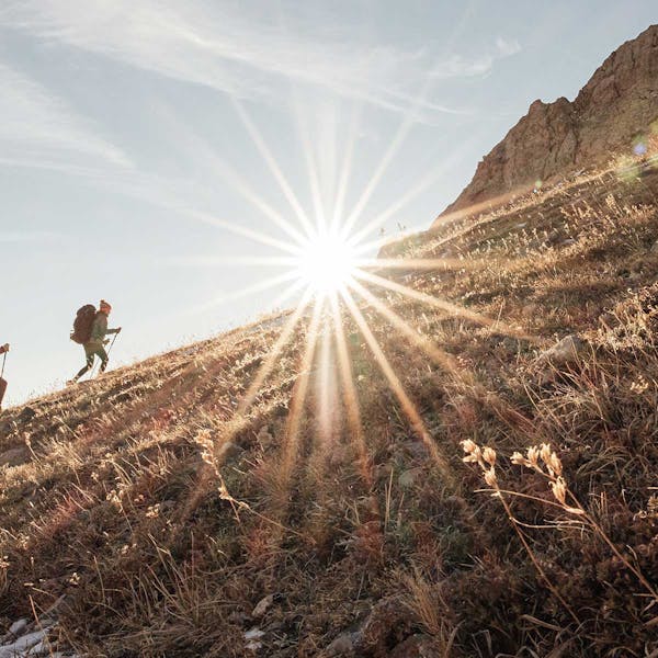 Hiking in the Oboz Bridger boot.