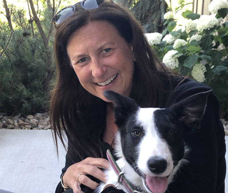 Amy Beck with her furry best friend