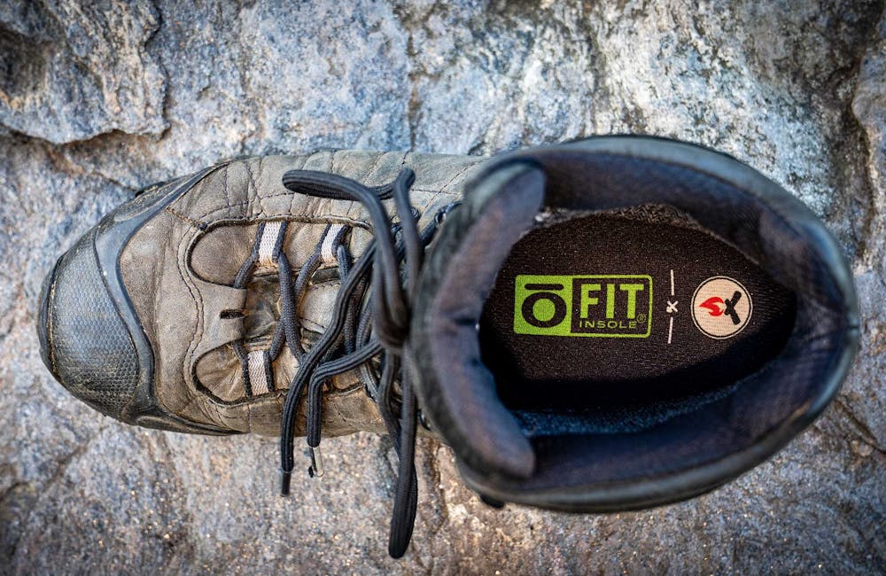 Oboz Bridger with a Black Folks Camp Too insole.