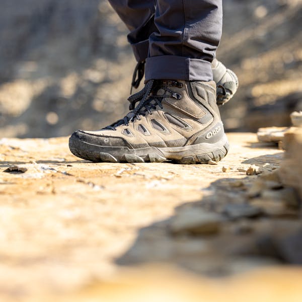Oboz Men's Sawtooth X Mid hiking boot on foot.