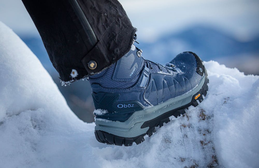 Oboz Footwear Women's Bangtail Insulated Winter Boot in snow.