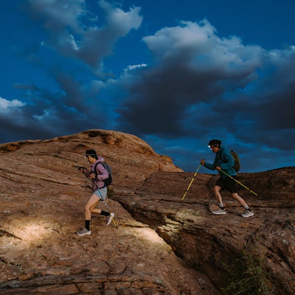 Hiking in the Oboz Katabatic LT boots.