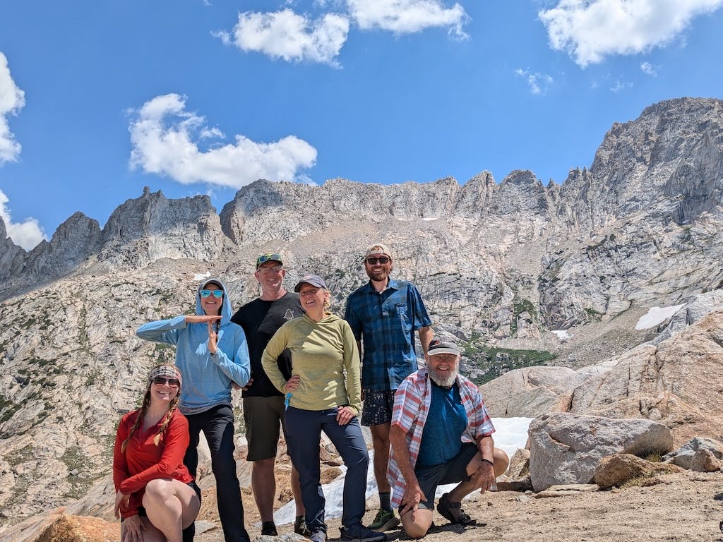 Hikers take a photo on the PCT