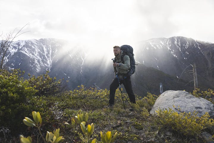Backpacking in the men's Oboz Bridger Ridge hiking boot.