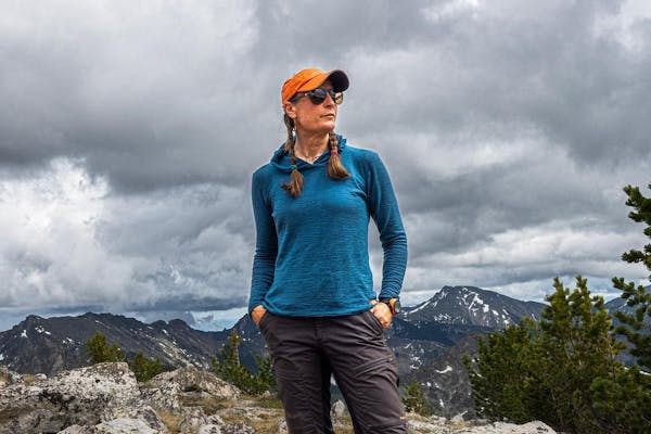 Oboz Local Hero, Hallie Zolynski, in the Anaconda-Pintler Wilderness.