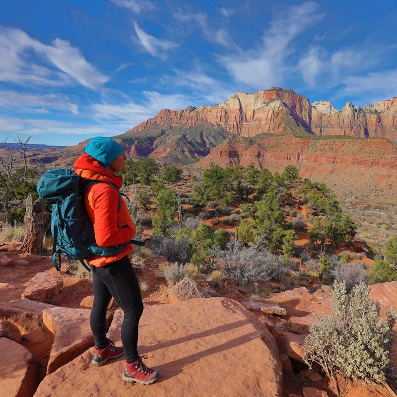 Oboz Local Hero, Hallie Zolynski, in the Utah desert.