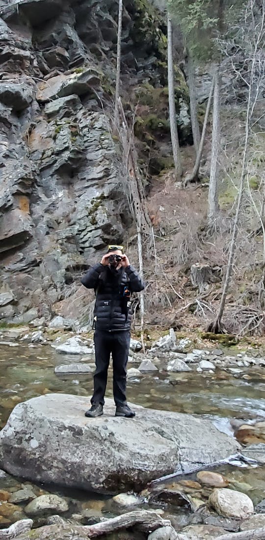 Tyler Lau, Oboz Ambassador, on a trip abroad.