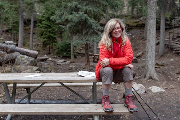Oboz Local Hero Jo Giese on a hike at Ousel Falls, in Big Sky, Montana.