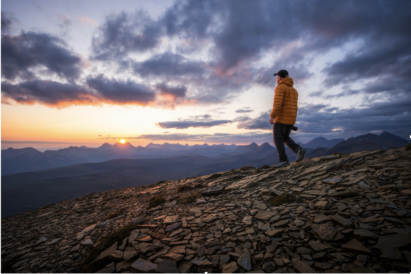 Jordan on a mountain ridge in Glacier National Park.