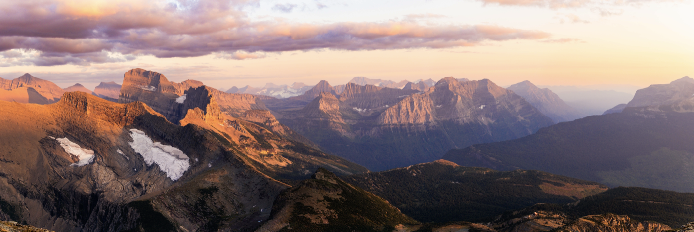 A vast landscape in Glacier National Park