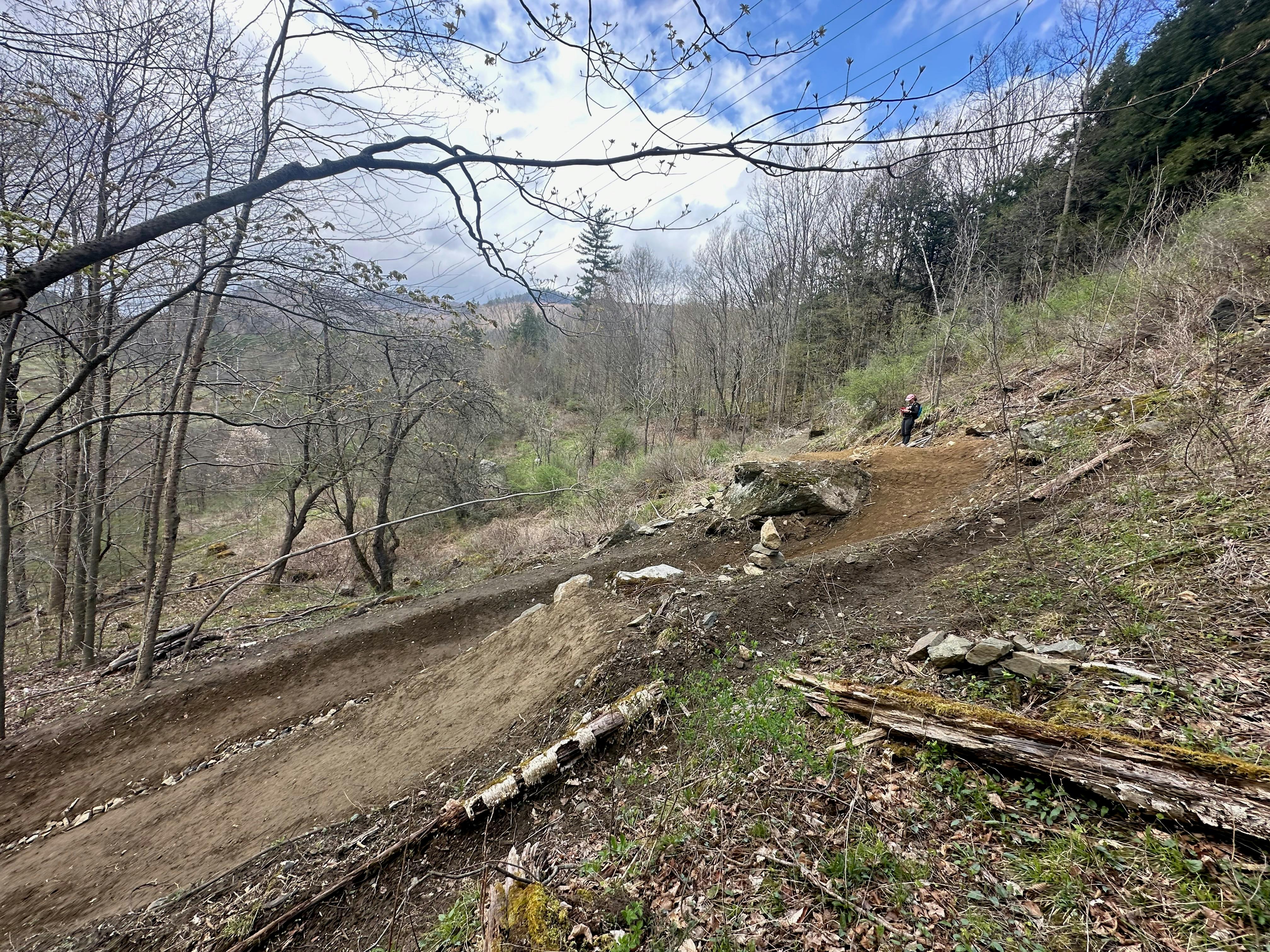 Trail work in progress during a Vermont Fall