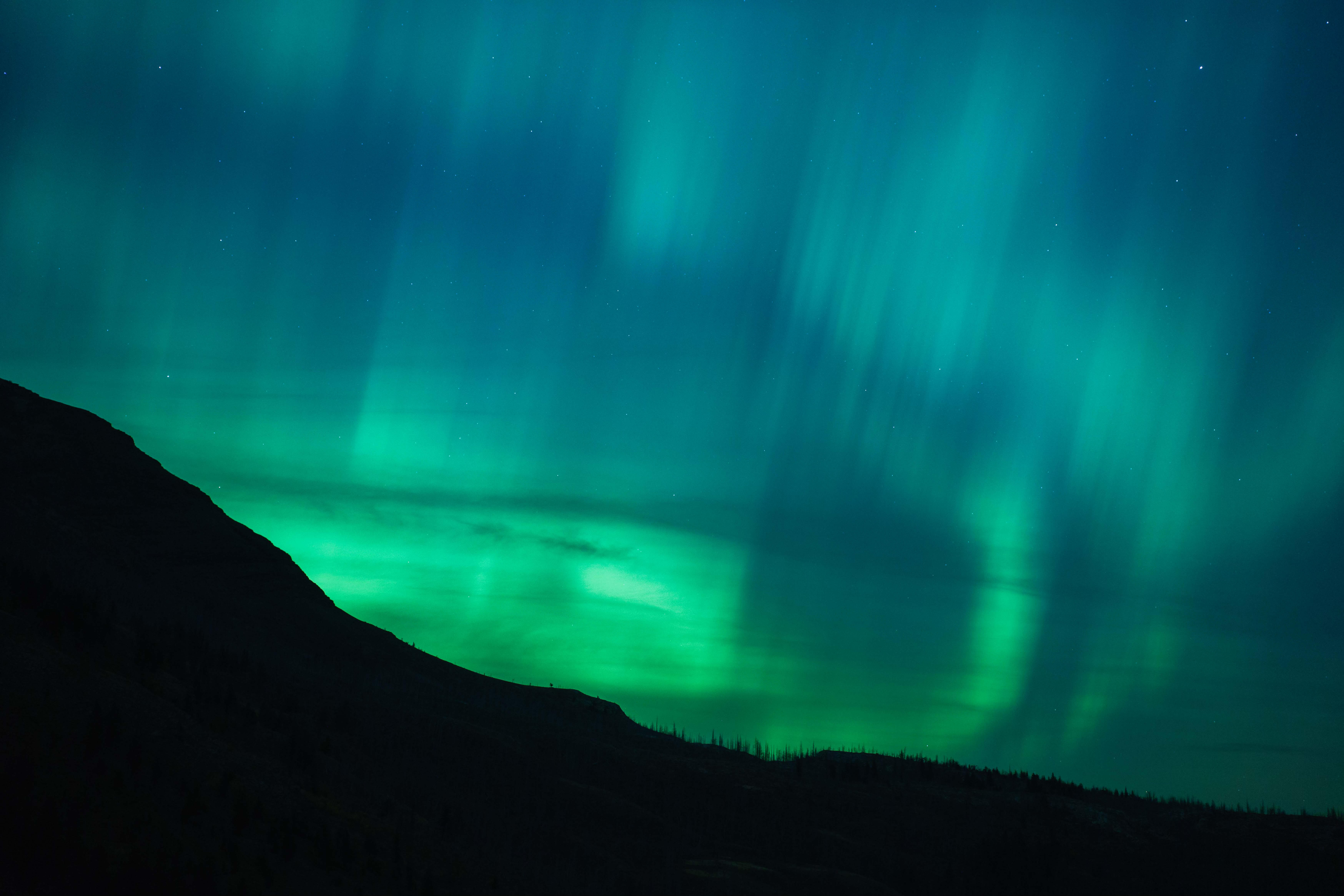 The northern lights above Glacier National Park
