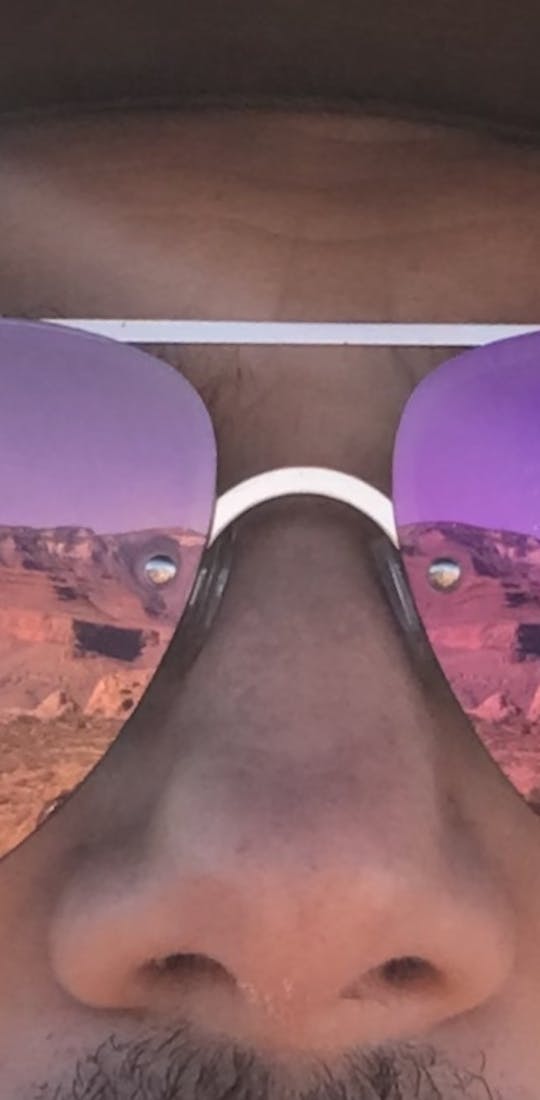 Taking a selfie with cool sunglasses