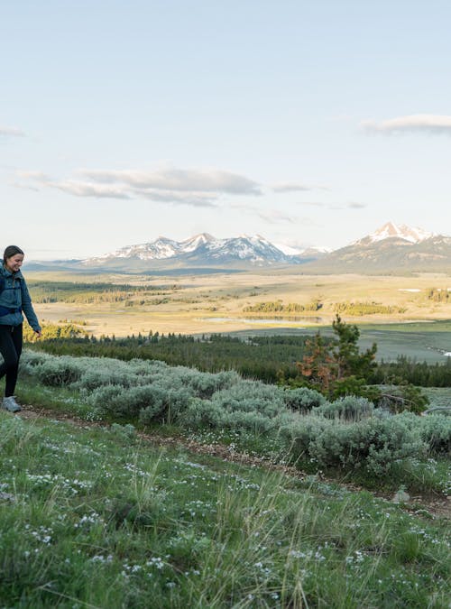 Hikers with the Sawtooth Ascent in Yellowstone National Park