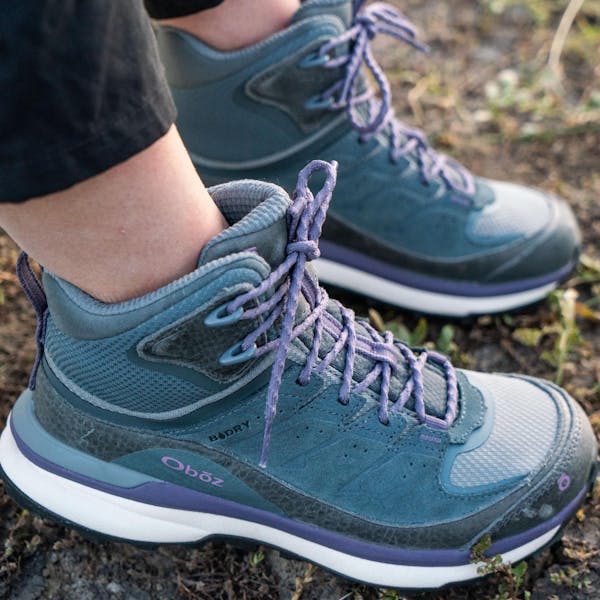 Hiking in the Oboz Hyalite waterproof shoes.