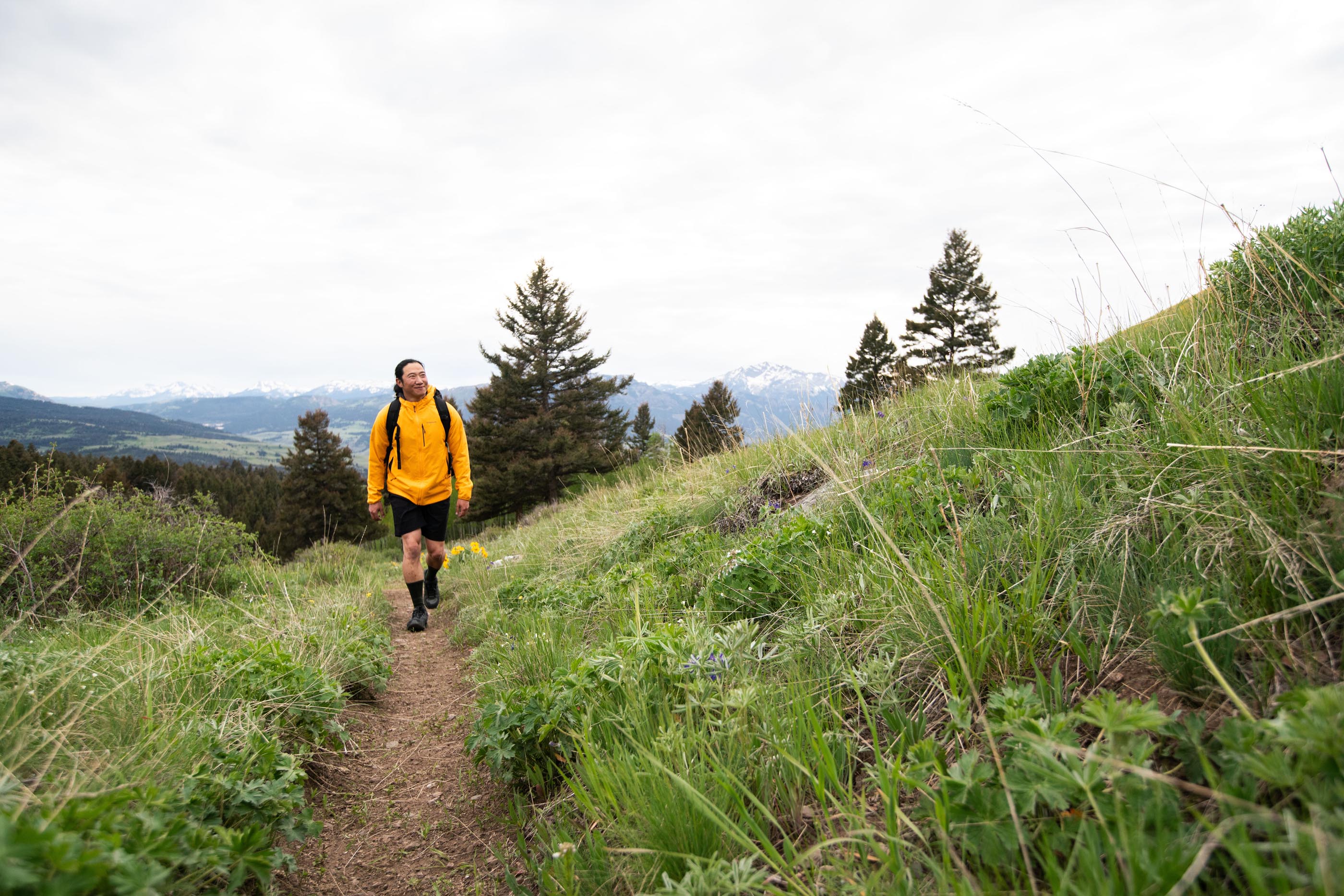 Hiking a beautiful trail in the Oboz Sawtooth Ascent hiking boots.