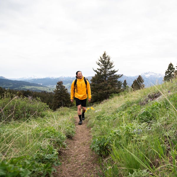 Hiking a beautiful trail in the Oboz Sawtooth Ascent hiking boots.