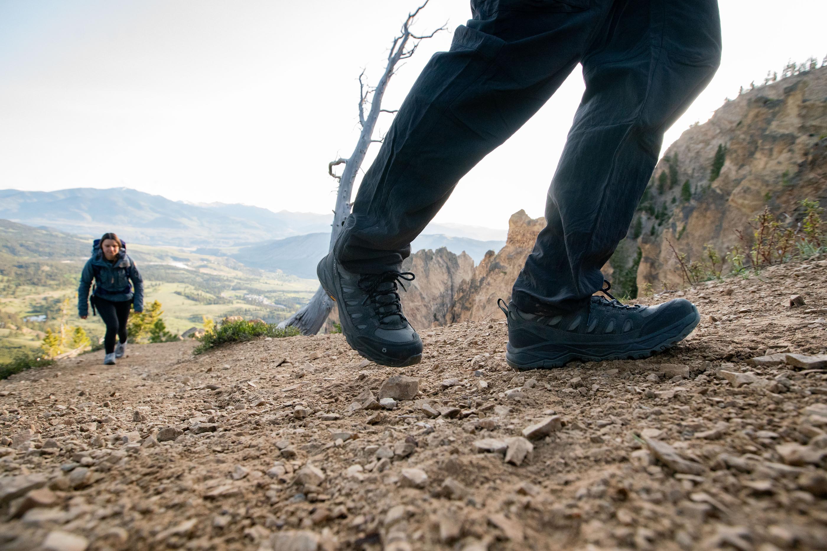 Hiking in the Oboz Sawtooth Ascent Low boots.