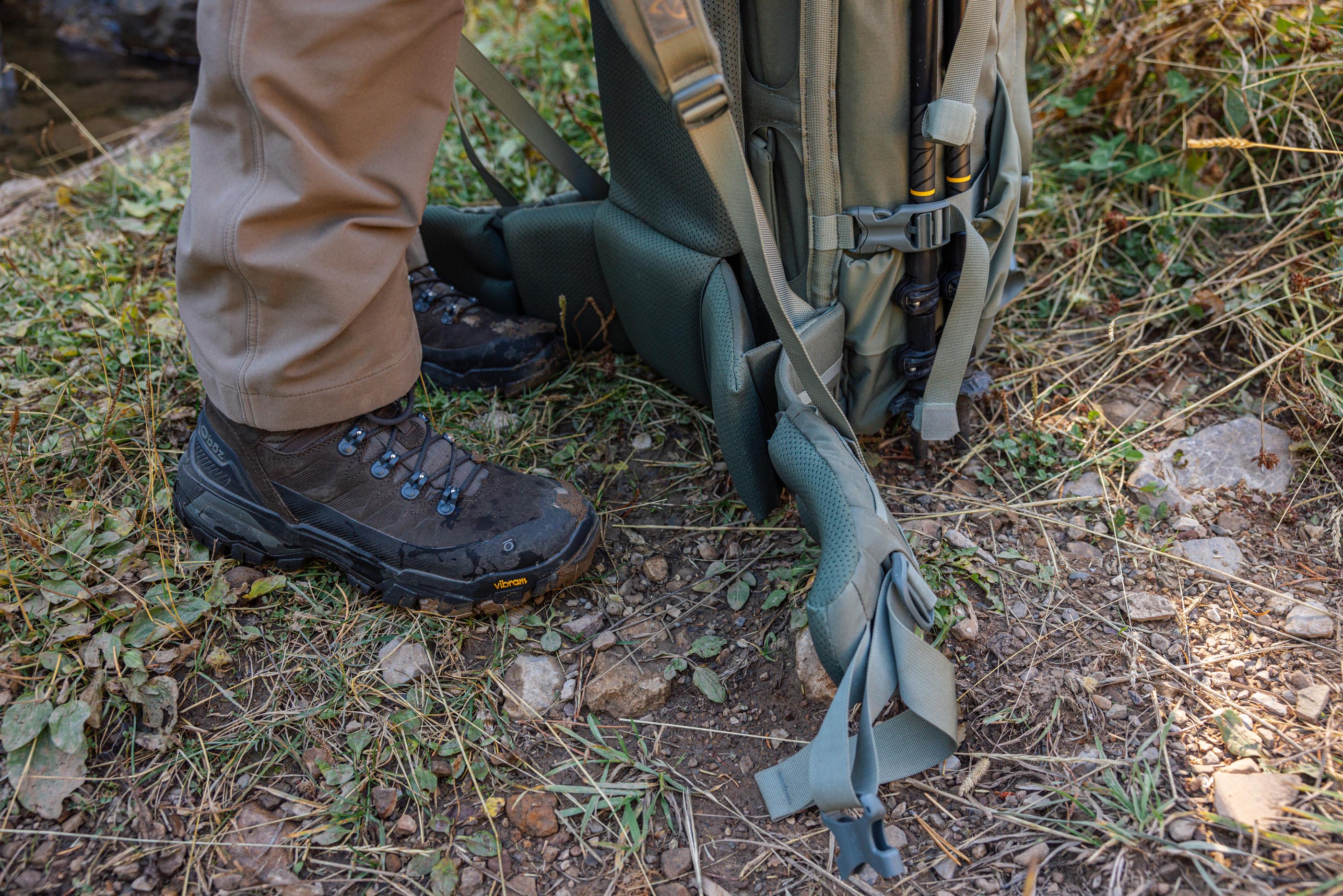 Backpacking in the Oboz Bridger Peak hiking boots.