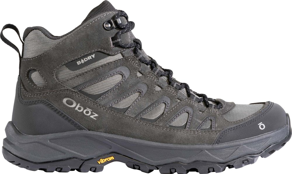 Men's Oboz Sawtooth Ascent Mid B-Dry Charcoal hiking shoe.