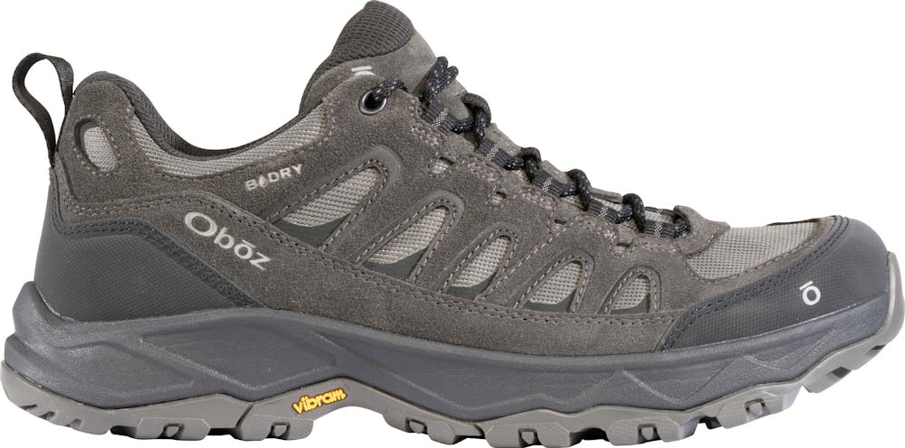 Men's Oboz Sawtooth Ascent Low B-Dry Charcoal hiking shoe.