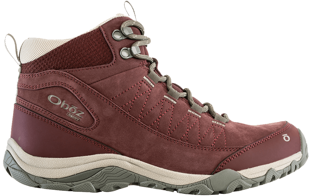 Oboz Women's Ousel Mid Waterproof Hiking Shoe in Port