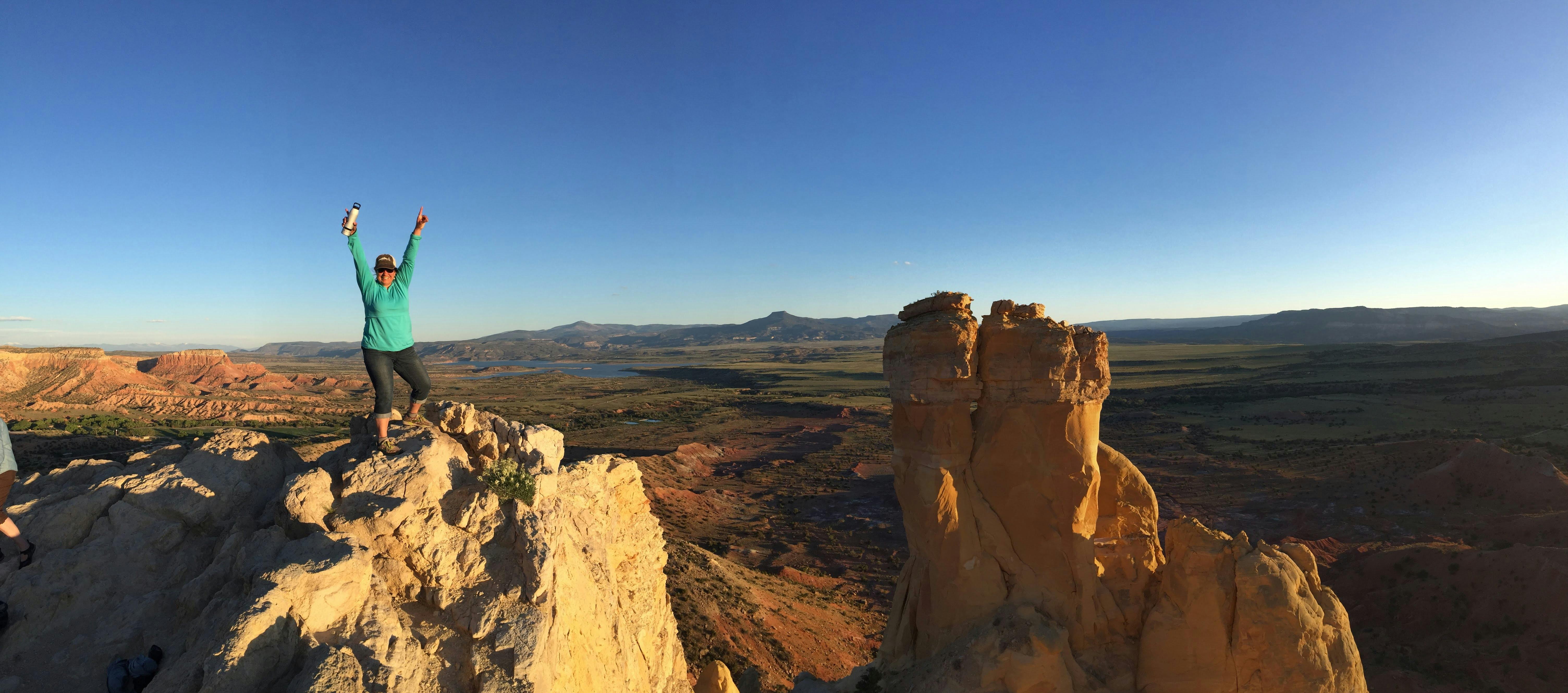 Teresa near Ghost Ranch, NM and Cathedral Rock. Image credit: Teresa Martinez