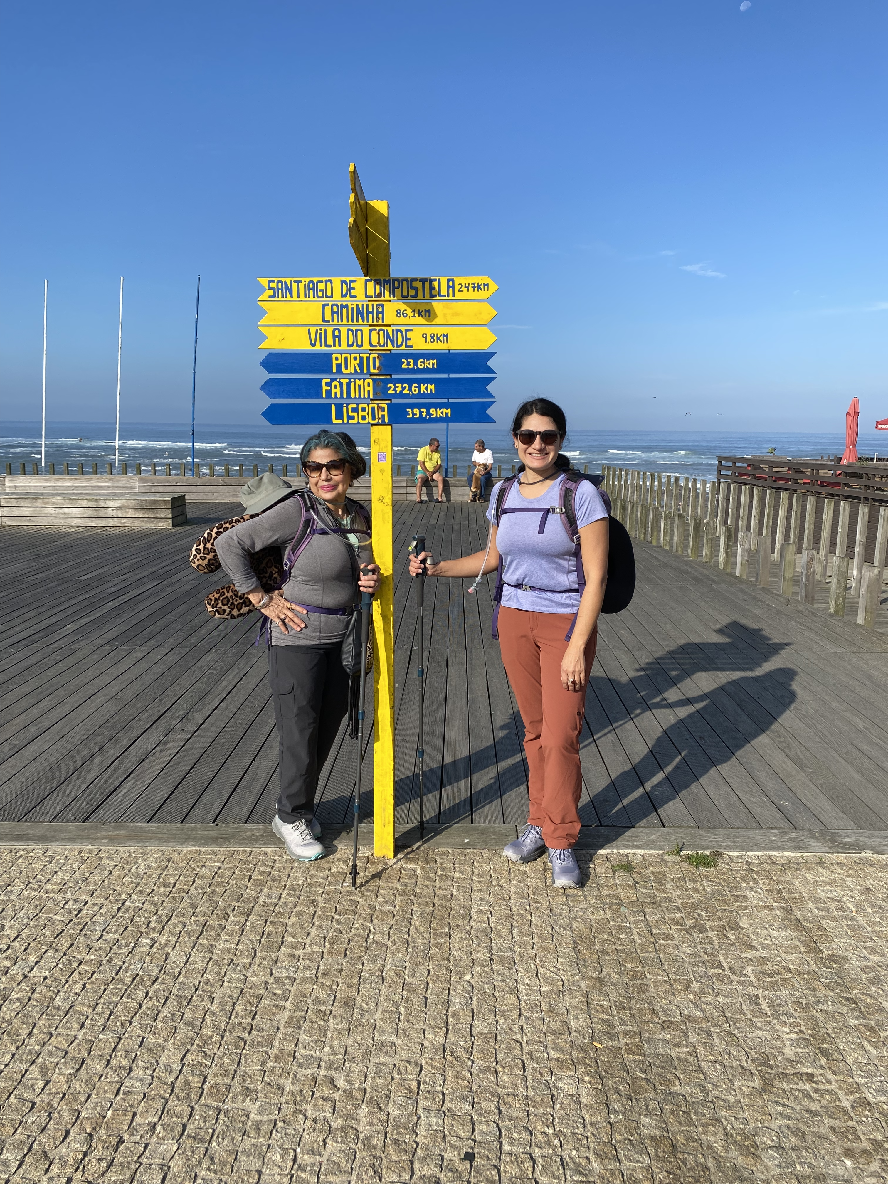 Karla Amador and her mother on a thru hike of the Camino Portuguese. 