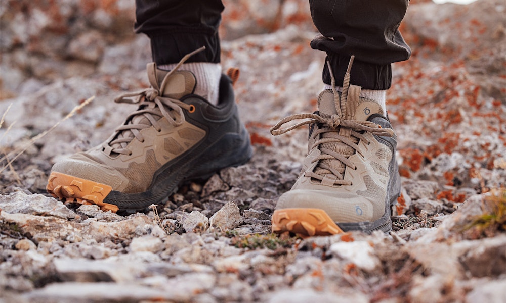 Oboz Men's Katabatic Low hiking shoe on the trail.