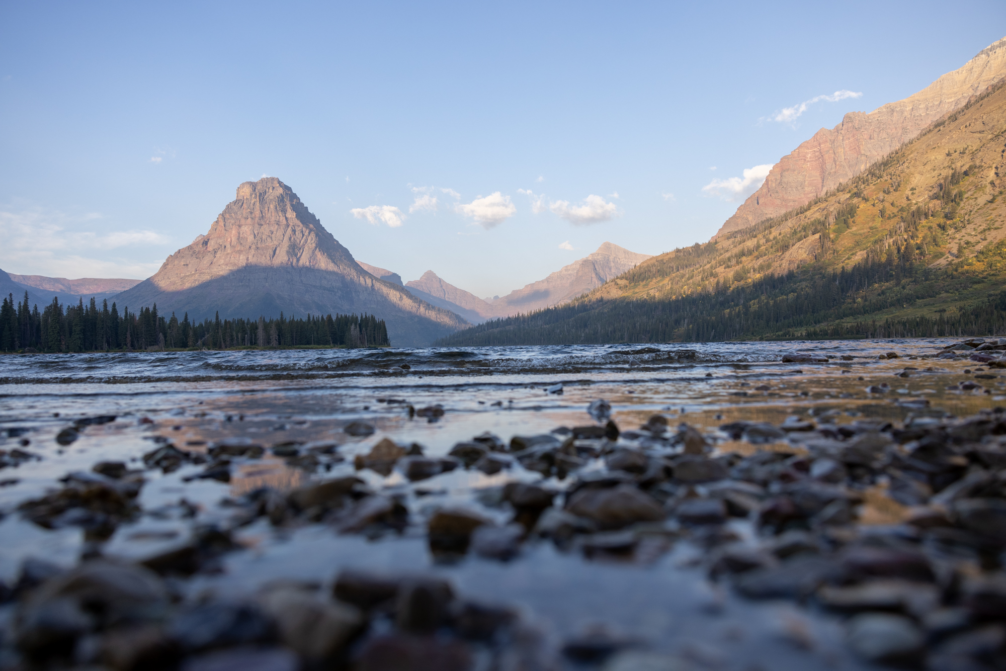 A beautiful Montana mountain landscape view in Glacier National Park.