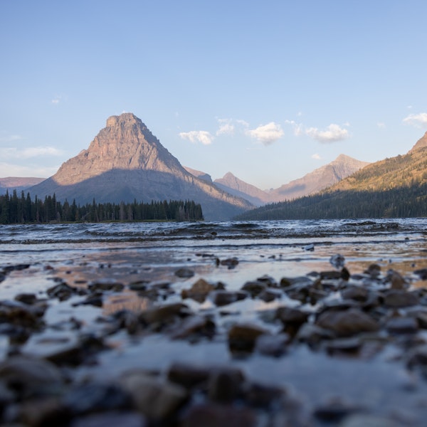 A beautiful mountain landscape view in Glacier National Park.