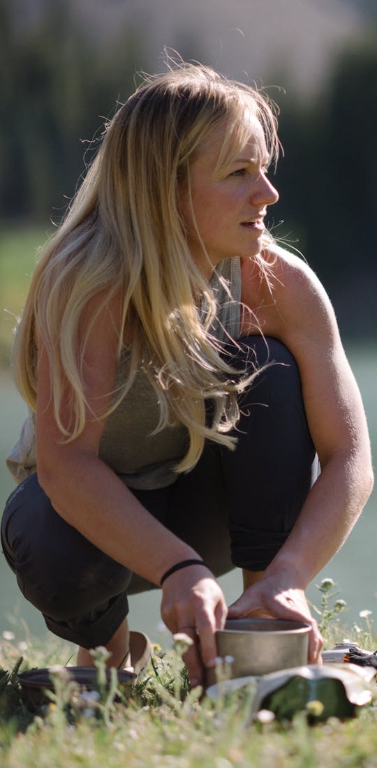 Founder of Gastro Gnome preparing a freeze dried backcountry meal.