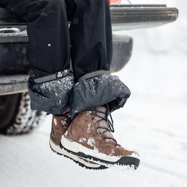 Women's Sphinx Mid Insulated Waterproof braving the snowy weather and conditions