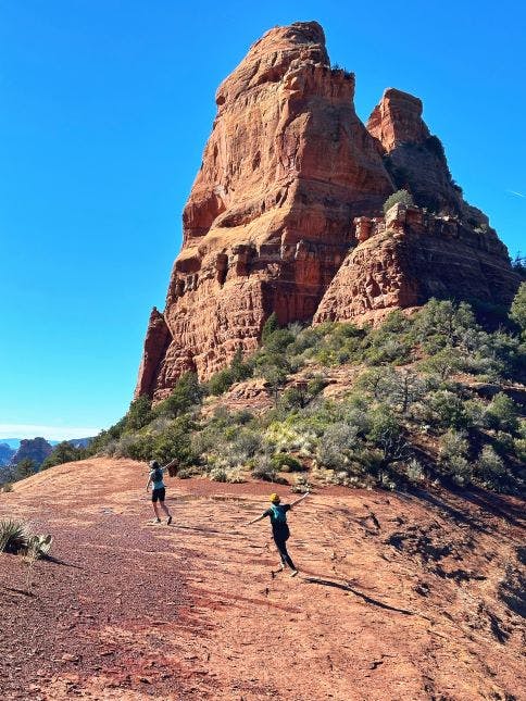 Oboz Footwear trail ambassador Jackie Nourse on a run in Sedona. 