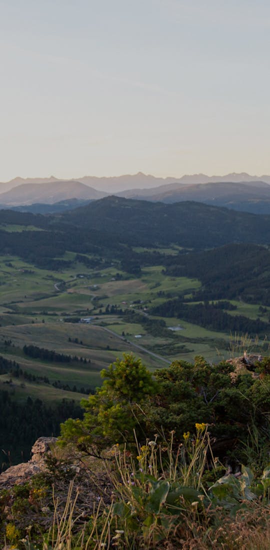 Jackie Nourse overlooking mountain views